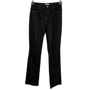 L'AGENCE Womens Lenora Seamed Flare Jeans 25 Black White Stitching Stretchy